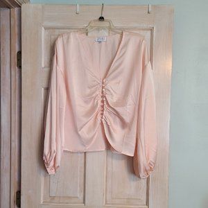 Sabo Skirt Peach Balloon Sleeve Blouse XS